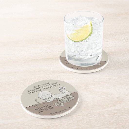 Blessings zijn ergens begonnen zandsteen onderzetter (Zijkant)