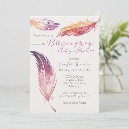 Blessingway Baby shower Invitation Kaart (Staand voorkant)