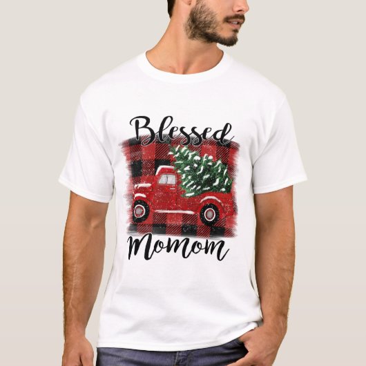 Blessom Red Truck Vintage kerstboom T-shirt (Voorkant)