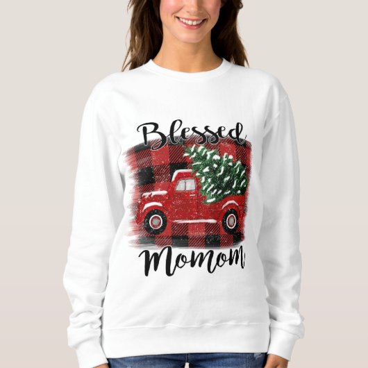 Blessom Red Truck Vintage kerstboom Trui (Voorkant)