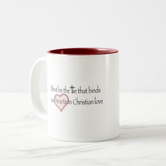 Blest Be het Stropdas dat Christelijke Hymne bindt Tweekleurige Koffiemok (Voorkant links)