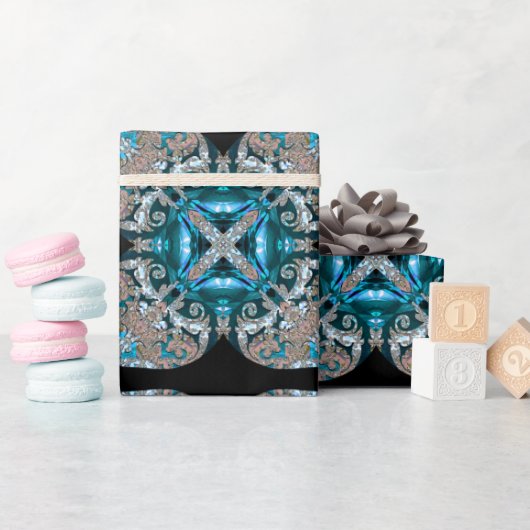 Bleu kerstontwerper cadeaupapier (Baby Shower)