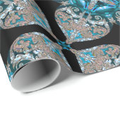 Bleu kerstontwerper cadeaupapier (Rol Hoek)