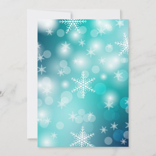 Bleu Kerstwinter Snowflake Flat Holiday Card Feestdagenkaart (Voorkant)