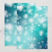 Bleu Kerstwinter Snowflake Flat Holiday Card Feestdagenkaart (Voorkant / Achterkant)