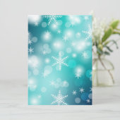 Bleu Kerstwinter Snowflake Flat Holiday Card Feestdagenkaart (Staand voorkant)