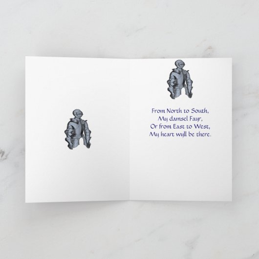 Bleu Knight Greeting Card Kaart (Binnen)