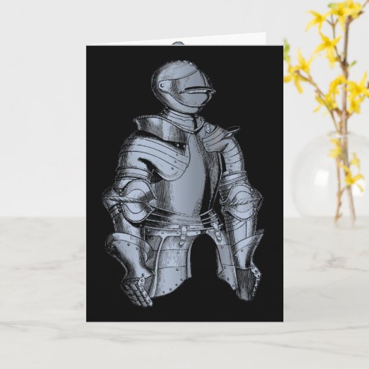 Bleu Knight Greeting Card Kaart (Gele Bloem)