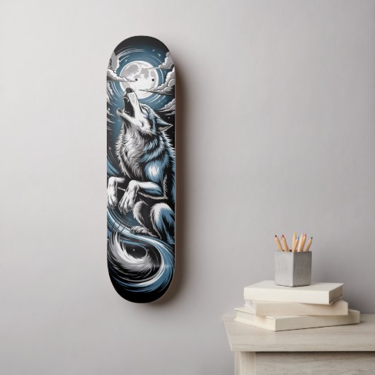 Bleu Wolf Skateboard design (Muurkunst)