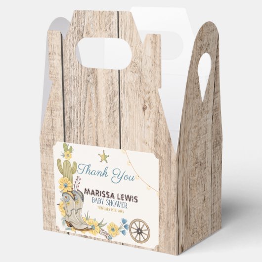 Bleu Yellow Cowboy Wild West Rodeo Western Boy Bedankdoosjes (Geopend)