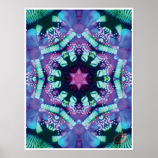 Bleus Kinetic Collage Kaleidoscoop Poster (Voorkant)