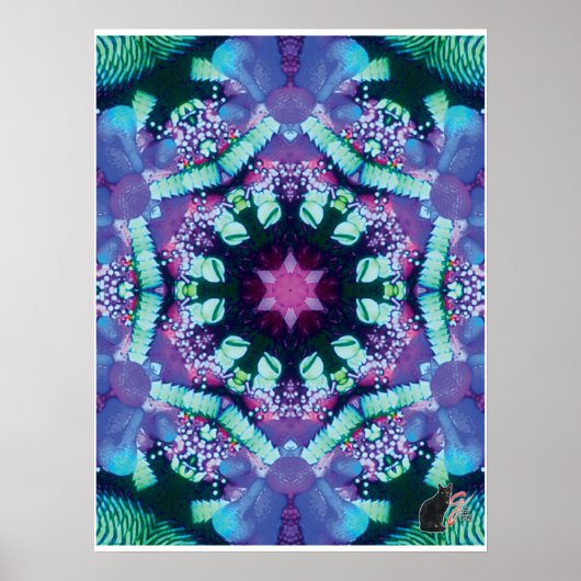 Bleus Kinetic Collage Kaleidoscoop Poster (Voorkant)