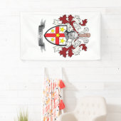 Blevins Family Crest Coat of Arms Spandoek (Insitu)