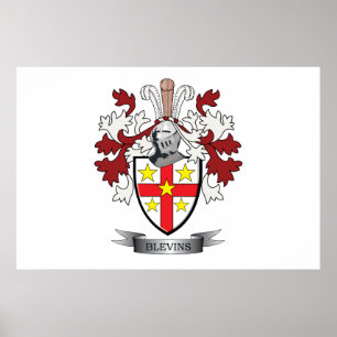 Blevins Family Crest Coat. Poster