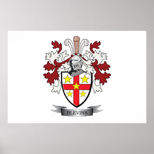 Blevins Family Crest Coat. Poster (Voorkant)