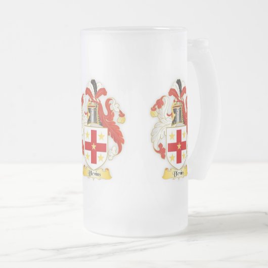 Blevins Family Crest Heraldry Frosted Mok (Voorkant rechts)
