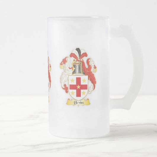 Blevins Family Crest Heraldry Frosted Mok (Rechts)