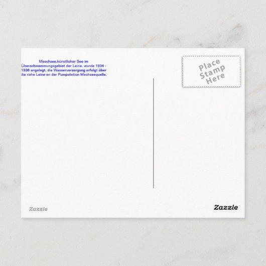 Blick über den Maschsee, Hannover Briefkaart (Achterkant)