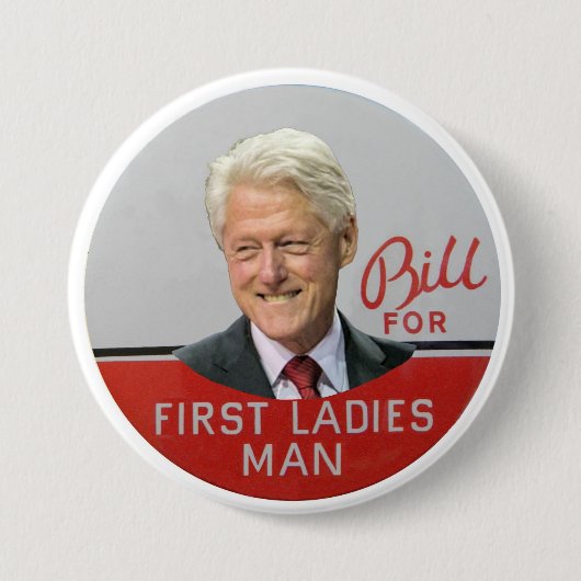 Blii Clinton voor eerste Man dames Ronde Button 7,6 Cm (Voorkant)