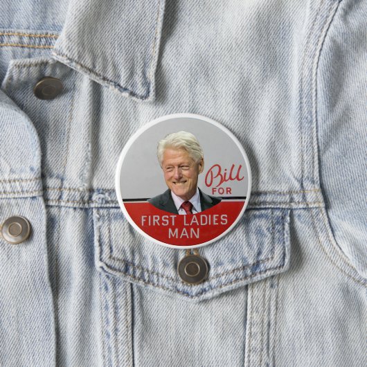 Blii Clinton voor eerste Man dames Ronde Button 7,6 Cm (In situ)