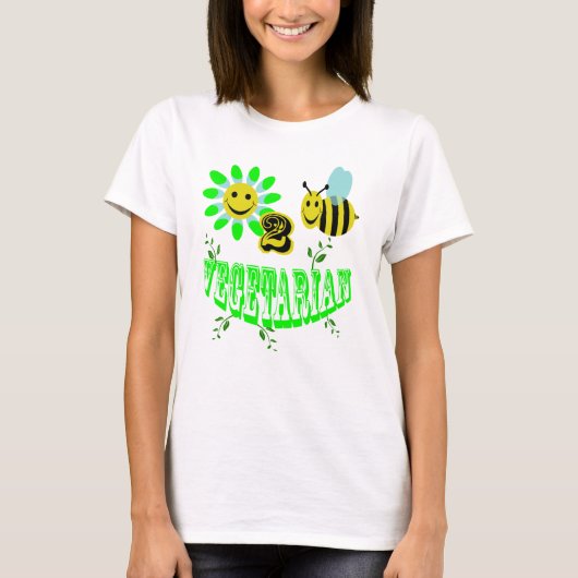 blij 2 bijenvegetariër t-shirt (Voorkant)
