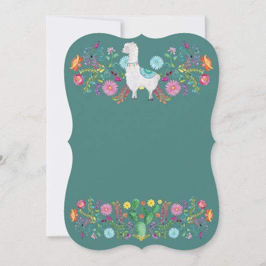Blij 2e verjaardagsfeest meisje FIESTA LLAMA Bloem Kaart (Achterkant)