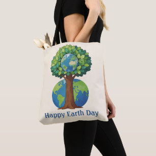 Blij Aardedag Boom Natuur Illustratie Tote Bag