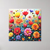 Blij Abstract Bloementuinontwerp Canvas Afdruk (Voorkant)