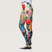 Blij Abstract Bloementuinontwerp Leggings (Links)