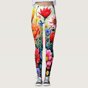 Blij Abstract Bloementuinontwerp Leggings