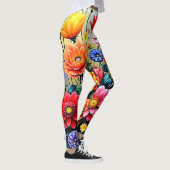 Blij Abstract Bloementuinontwerp Leggings (Rechts)