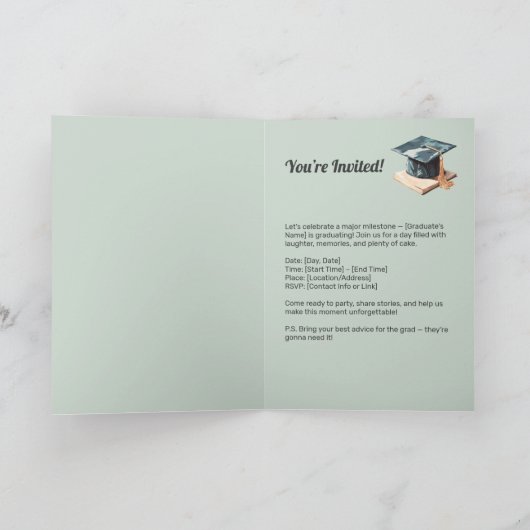 Blij afgestudeerde met uitnodiging (Binnen)