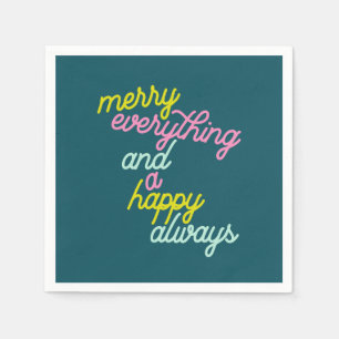 Blij alles Mint Turquoise Kerst Cute Vakantie Servet