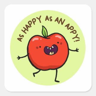 Blij als appy fruit Sticker
