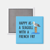 Blij als een meeuw met een frietje magneet (Voorkant / Achterkant)