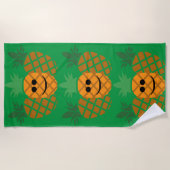 Blij Ananas Ontwerp - Strand Handdoek (Voorkant)