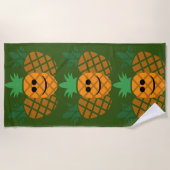 Blij Ananas Ontwerp - Strandhanddoek Strandlaken (Voorkant)