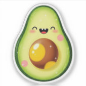 Blij Avocado Sticker – Glimlachend Fruit (Voorkant)