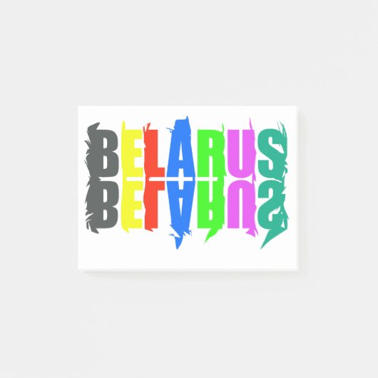 Blij Belarus Kleurrijke Letters Post-it® Notes (Voorkant)