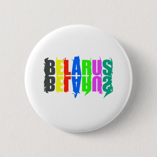 Blij Belarus Kleurrijke Letters Ronde Button 5,7 Cm (Voorkant)