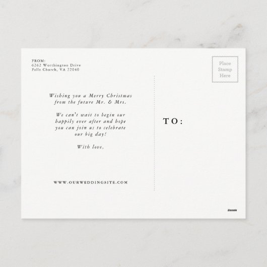 Blij bewaarde datum verticale foto feestdagenkaart (Achterkant)