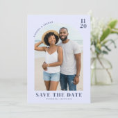 Blij Blauwe Strand Foto Save The Date (Staand voorkant)
