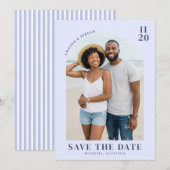 Blij Blauwe Strand Foto Save The Date (Voorkant / Achterkant)