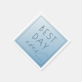 Blij Blauwe Typografische Viering Servet (Hoek)