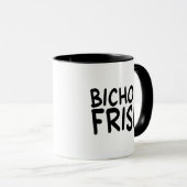 Blij-blij Bichon Frise Comic Lettertype Mok (Voorkant rechts)