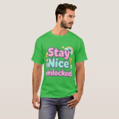 Blij Blij Ontgrendeld Mooie Typografie T-shirt (Voorkant volledig)