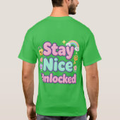 Blij Blij Ontgrendeld Mooie Typografie T-shirt (Achterkant)