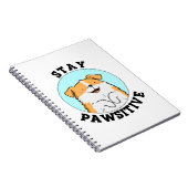 Blij Blijven Funny Lachende Hond Pun Notitieboek (Rechterzijde)