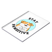 Blij Blijven Funny Lachende Hond Pun Notitieboek (Linkerzijde)