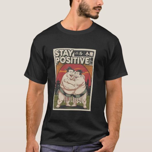 Blij blijven Grappige Japanse Sumo 02 T-shirt (Voorkant)